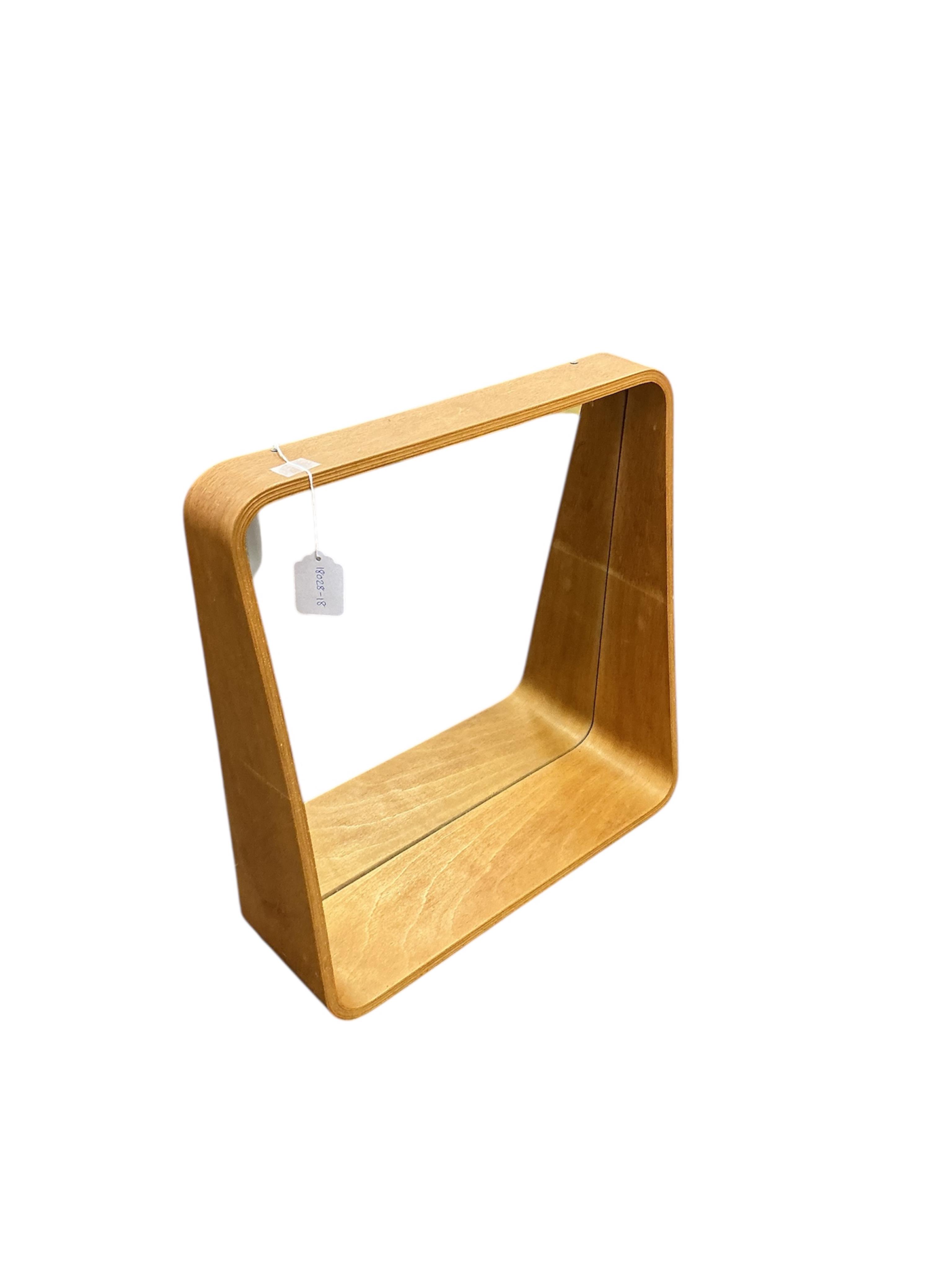 A mid century teak framed dressing table mirror, width 46cm, height 46cm